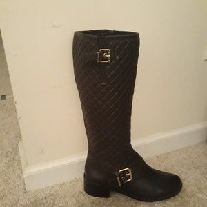 Vince Camuto FREDRICA Leather Fashion Mid-Calf Boots FUDGE